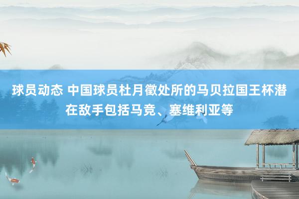 球员动态 中国球员杜月徵处所的马贝拉国王杯潜在敌手包括马竞、塞维利亚等